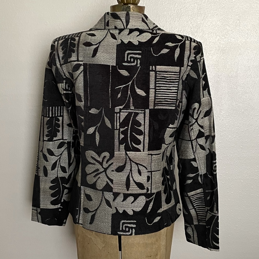 Dress Barn Jacquard Patchwork Zip Front Jacket - image 5